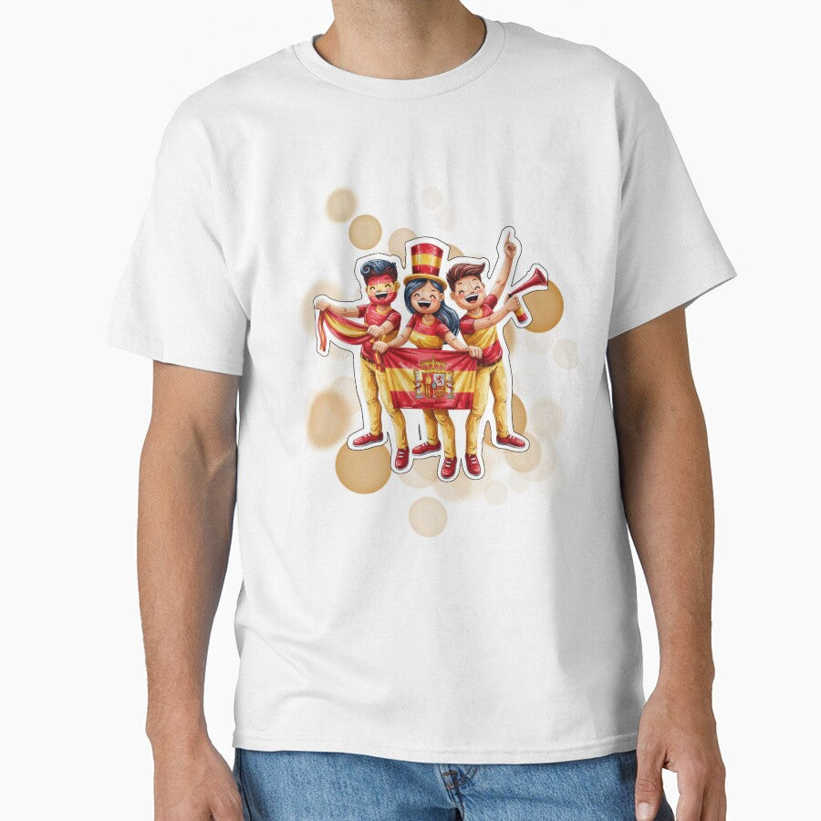 Spain Football Fans Holding Spanish Flag Soccer Supporters Design by iamKRUK
