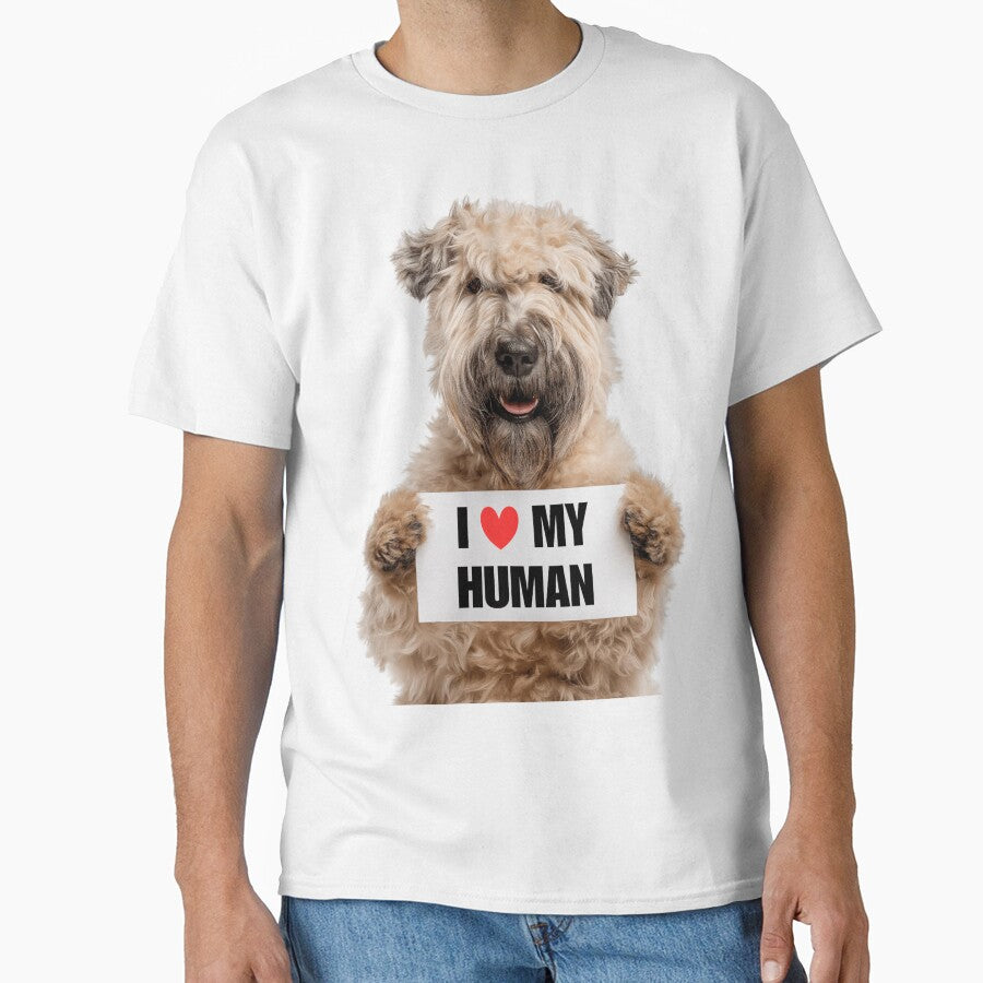 Cute Soft Coated Wheaten Terrier with Signboard I love my Human by LazyOwlStore