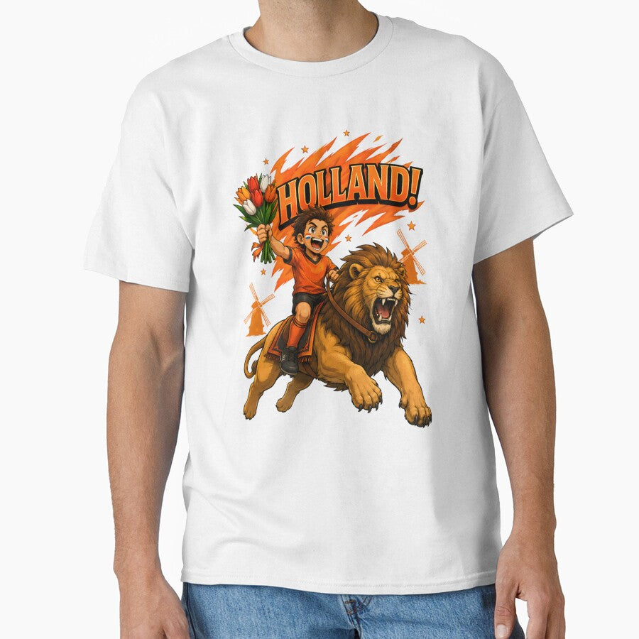 Netherlands Lion Football Fan T-Shirt by Drofted