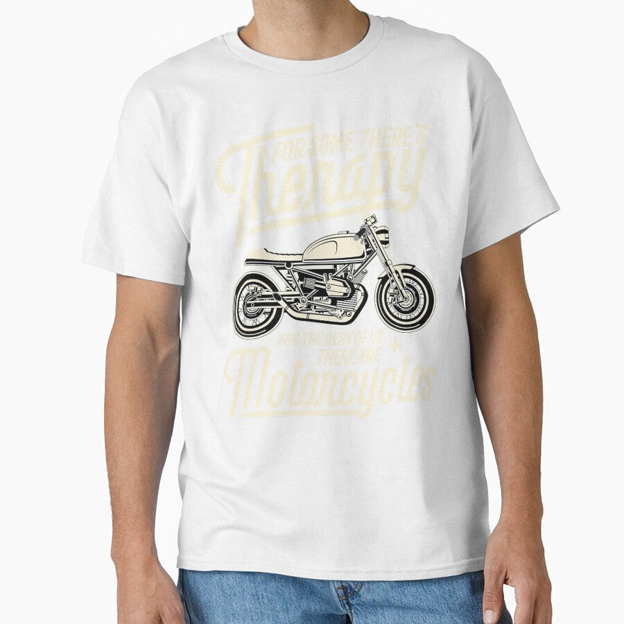 Funny Motorcycle Rider Therapy - Vintage Biker 	 Short Sleeve by jimhulxn50
