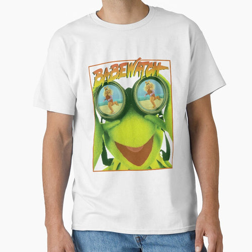 1990_s BABEWATCH Vintage Kermit the Frog + Miss Piggy Baywatch Style Classic 90_s Pop Culture Muppet Parodies TV Show Promo by selfishfriends