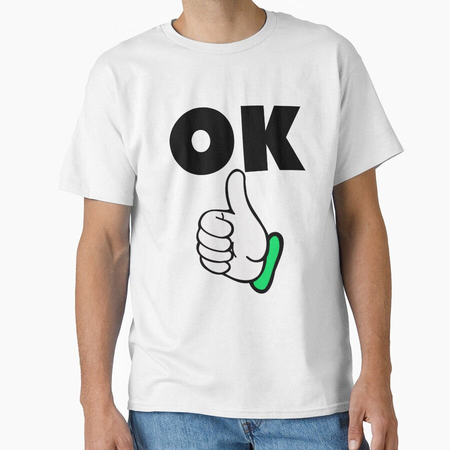 OK Thumbs Up Minimal Graphic T-Shirt Design by bulbul Islam
