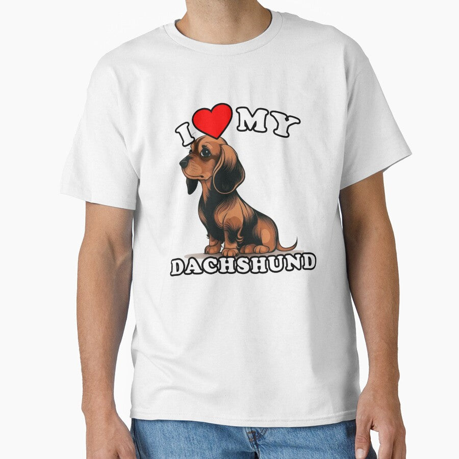 I Love My Dachshund, Cute Dog by NateFellhauer