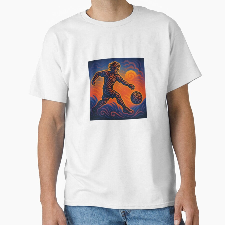 Tribal Soccer Spirit – Neon Sunset Kick by LeatherbeardArt