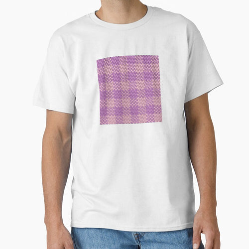 A pink plaid knitted yarn pattern in a square shape. by Nengsang