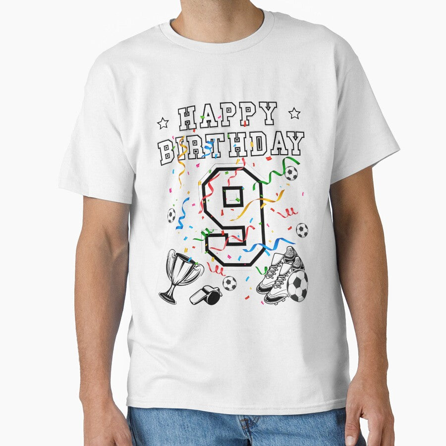 Soccer Birthday 9 Years Soccer jersey Soccer ball by Shirt-Designs