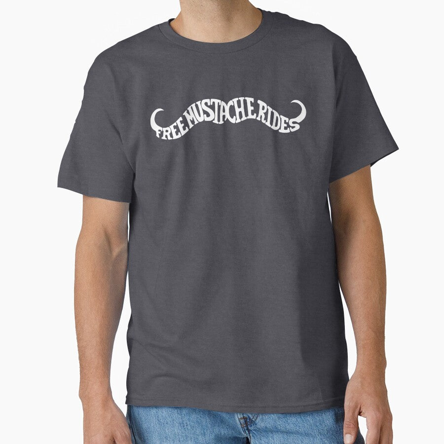 Free Mustache Rides (white ink) by BawdyBawd