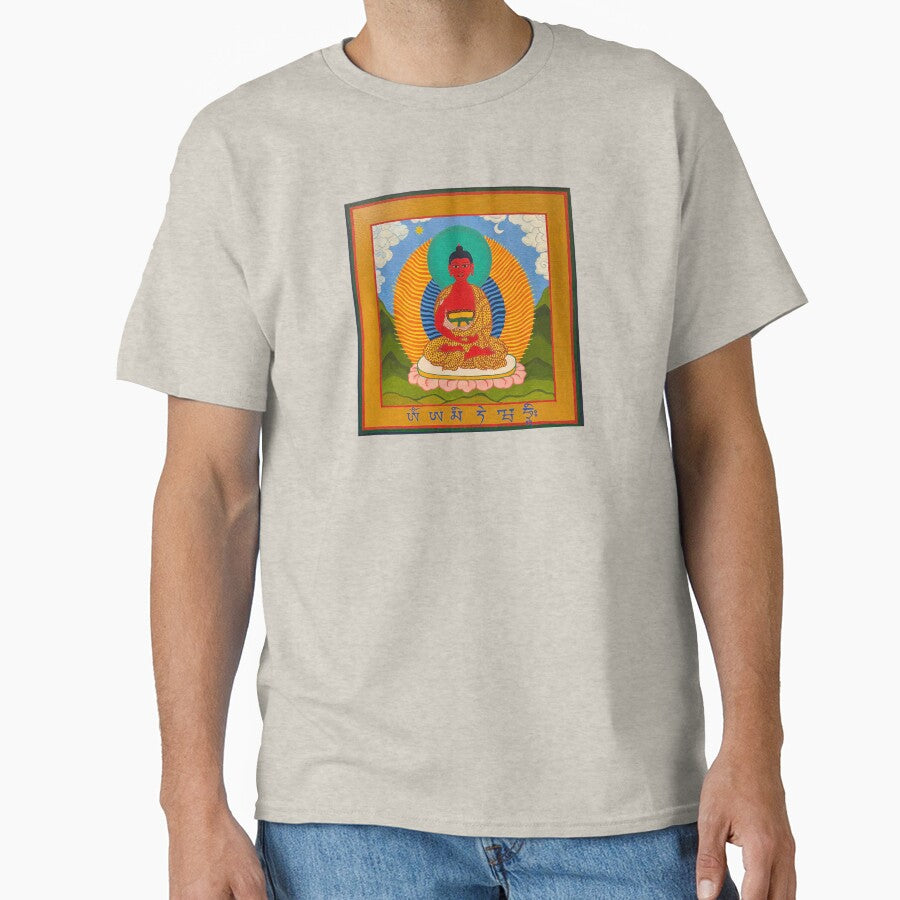Amitabha Buddha and mantra by Prajna Vajrayana Art
