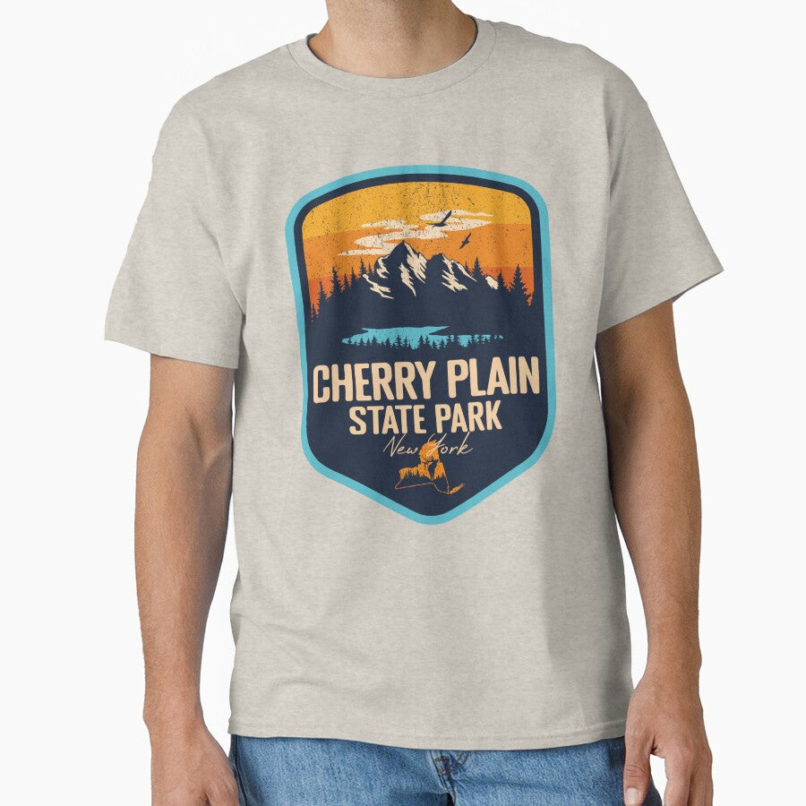 Cherry Plain State Park New York - NY Sunset Grunge Texture Badge Forest and Wilderness by mountainfad