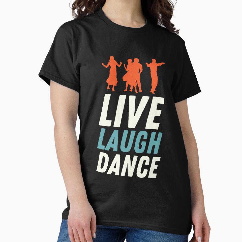 Live Laugh Dance - Short Motivational Saying | Colorful Stylish Dance Typography by Delandor