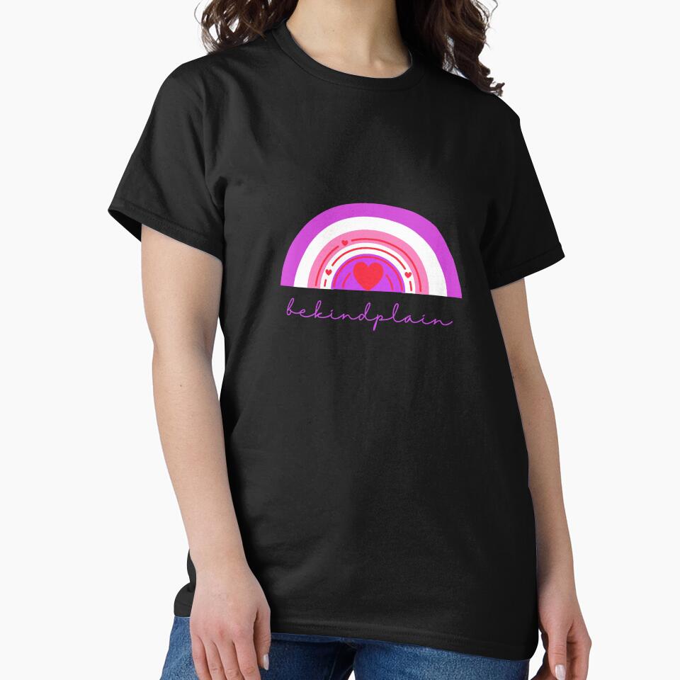 Be kind plain Love Rainbow Pink by DIYArtprinting