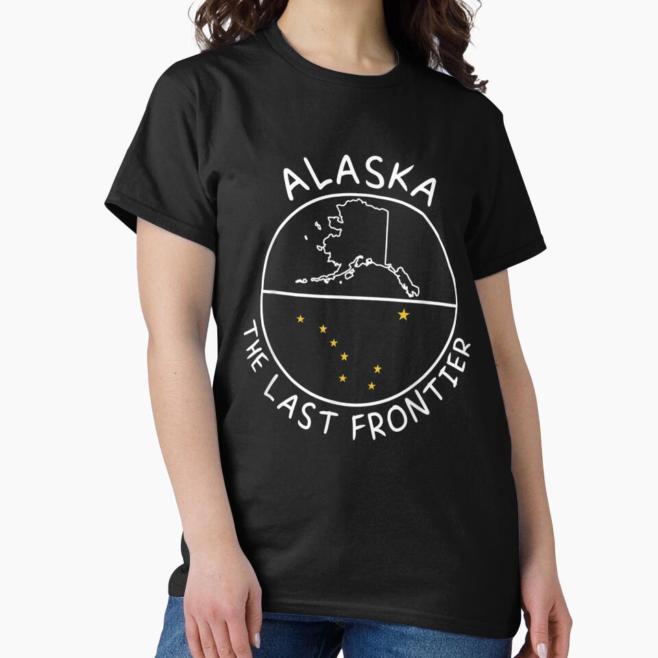 Alaska The Last Frontier Plain Map And Flag For Alaskan Guys by charissamo77