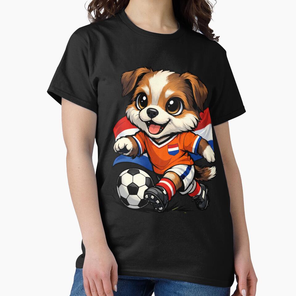 Dutch Soccer Dog Mascot Netherlands Flag by Tsugraf Designs