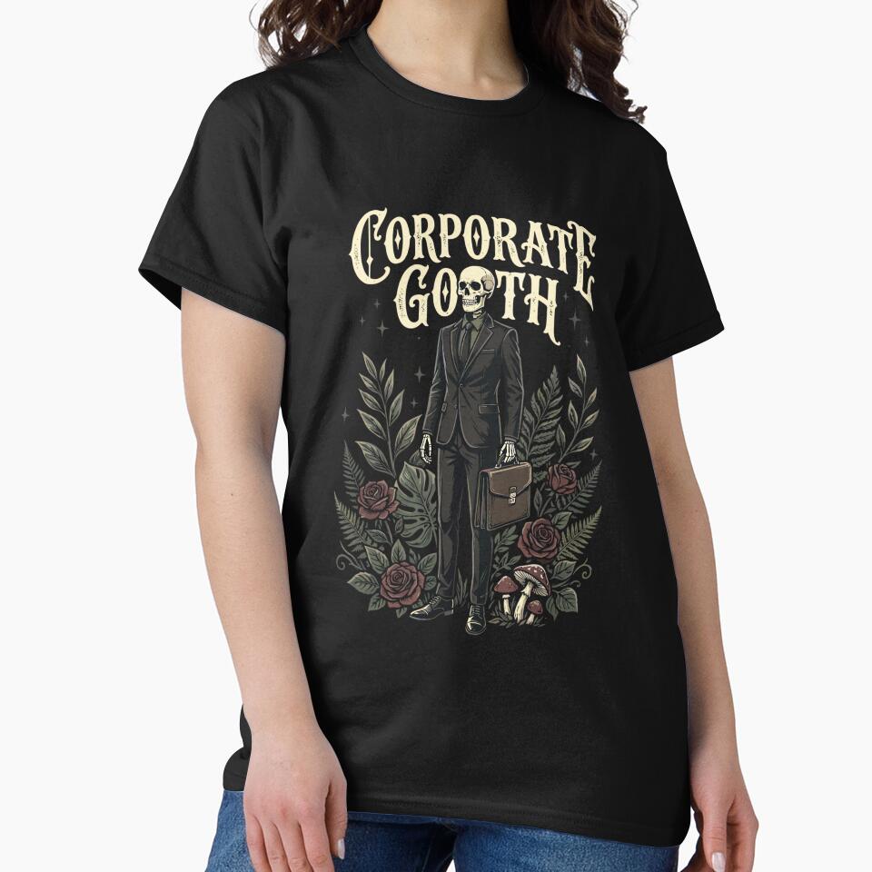 Corporate Goth Skeleton Botanical Office Worker by ElaineZPink