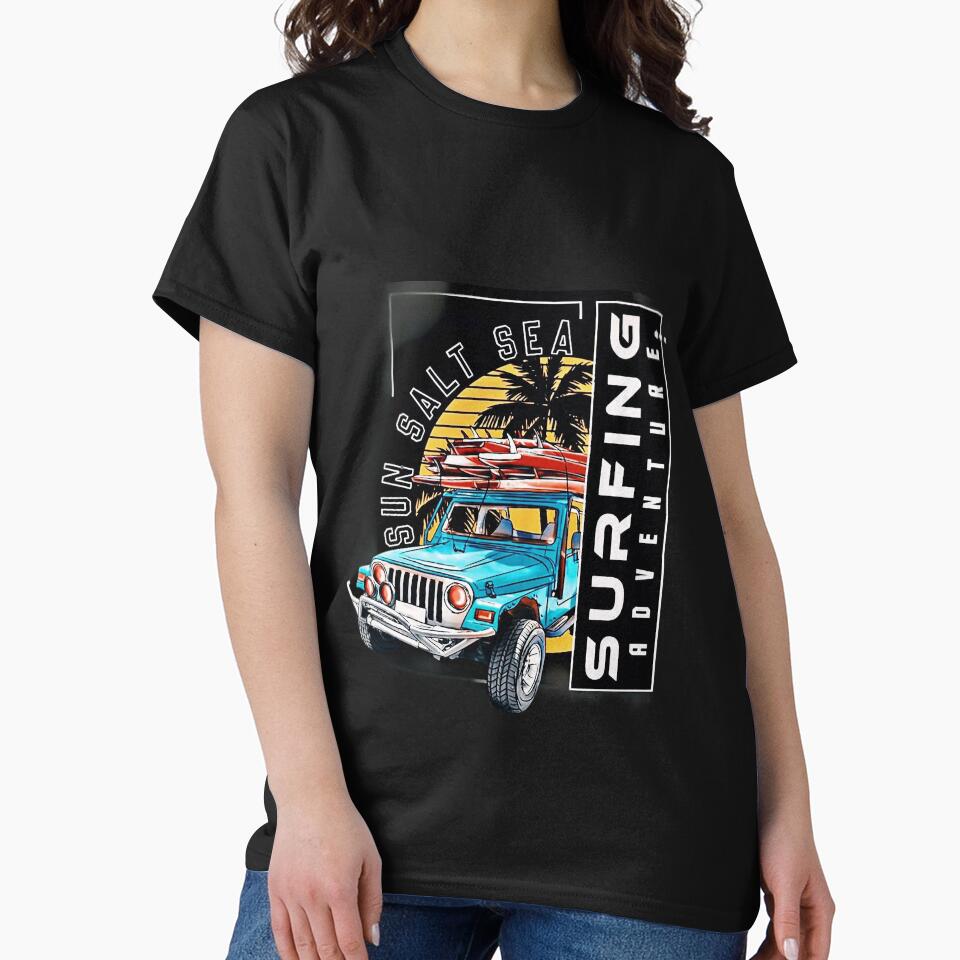 Surfing Adventure Graphic Printed T-Shirt by KARSCORP