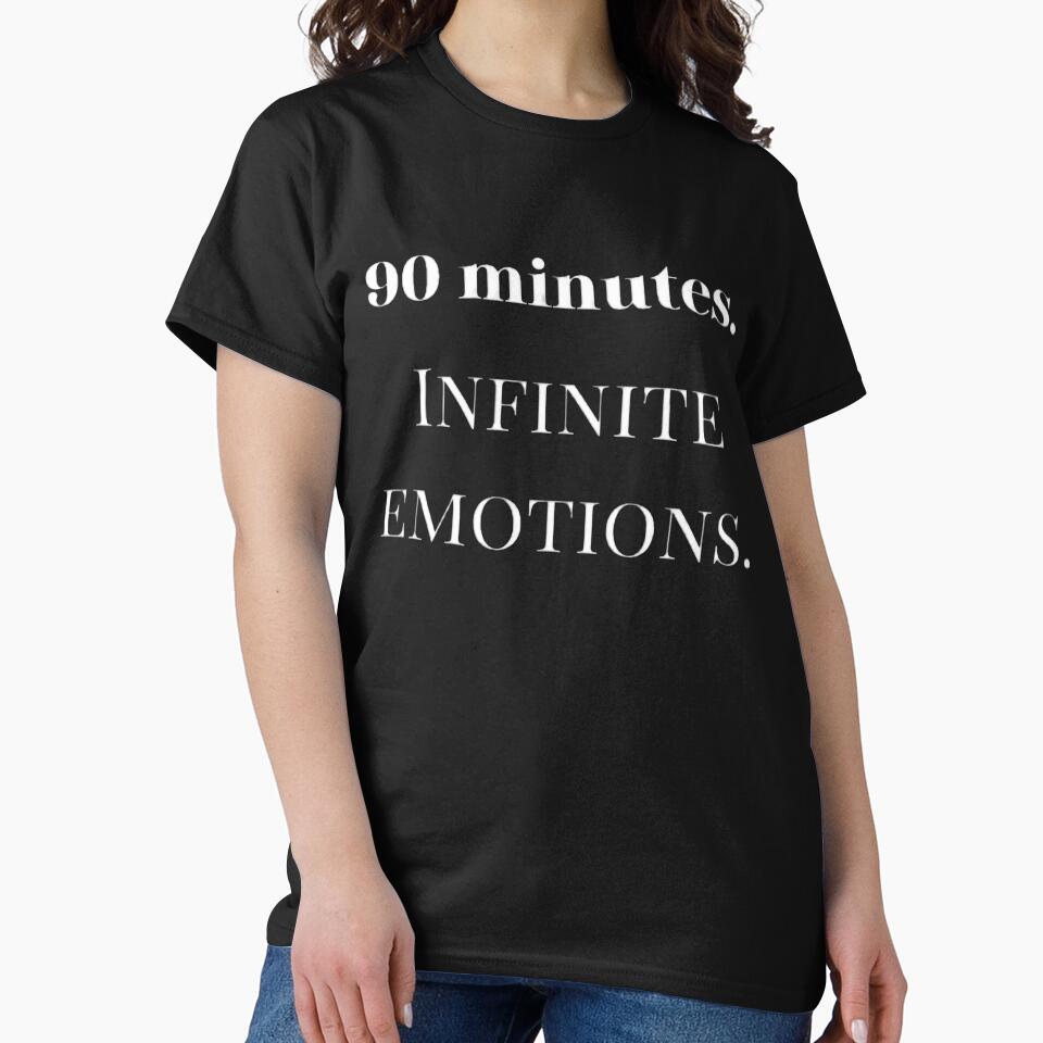 Football Quote Shirt – 90 Minutes Infinite Emotions for soccer lovers by The12thManArena