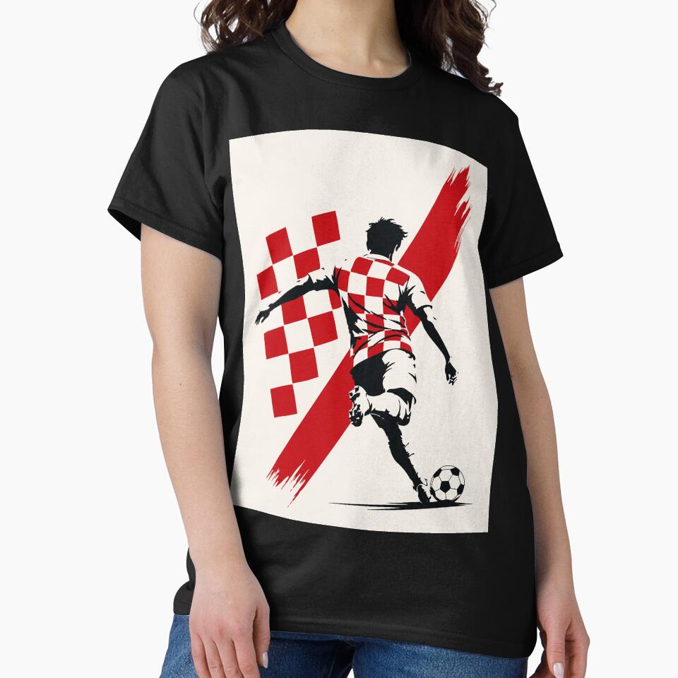 Croatia Football Sprint Minimalist Print by Studio pod Burom