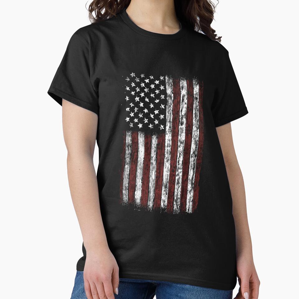 Vintage American Flag Long Sleeve Shirt Men Usa Flag T-Shirt by pourvasecandi