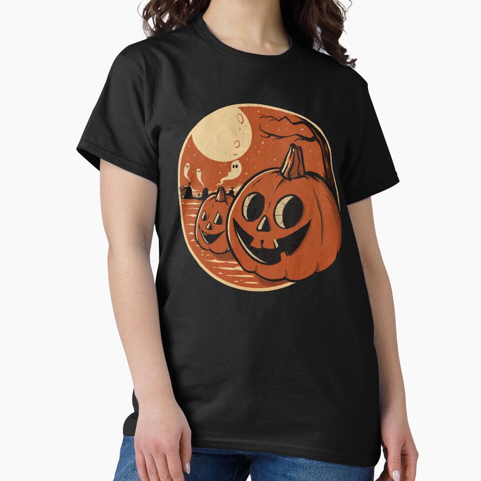 Vintage Halloween Pumpkin Scene by Pat Peterson