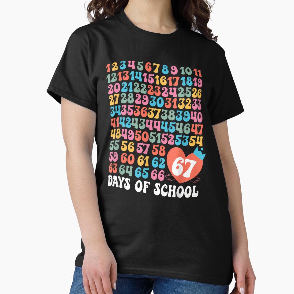 67Th Day Of School Teacher Kids Funny Six Seven 100Th Days by merlinnears