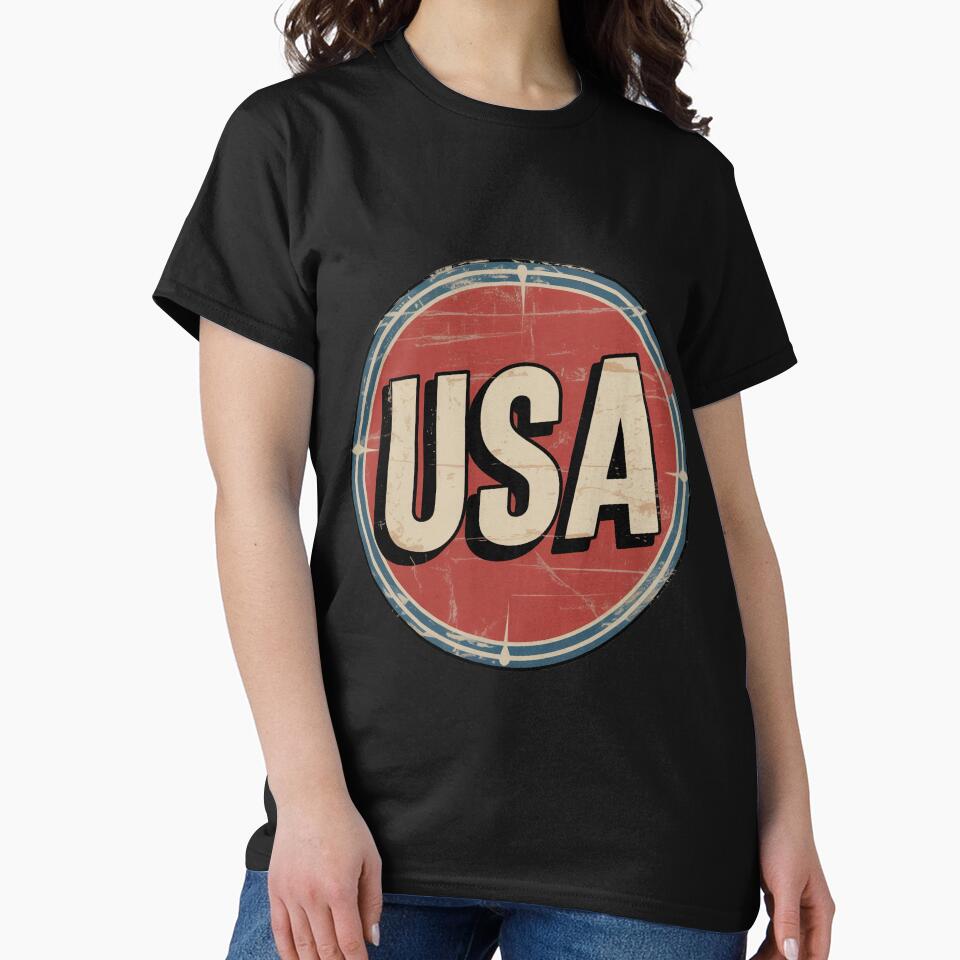 Retro USA Badge – Vintage Circular Americana by OldGloryForge