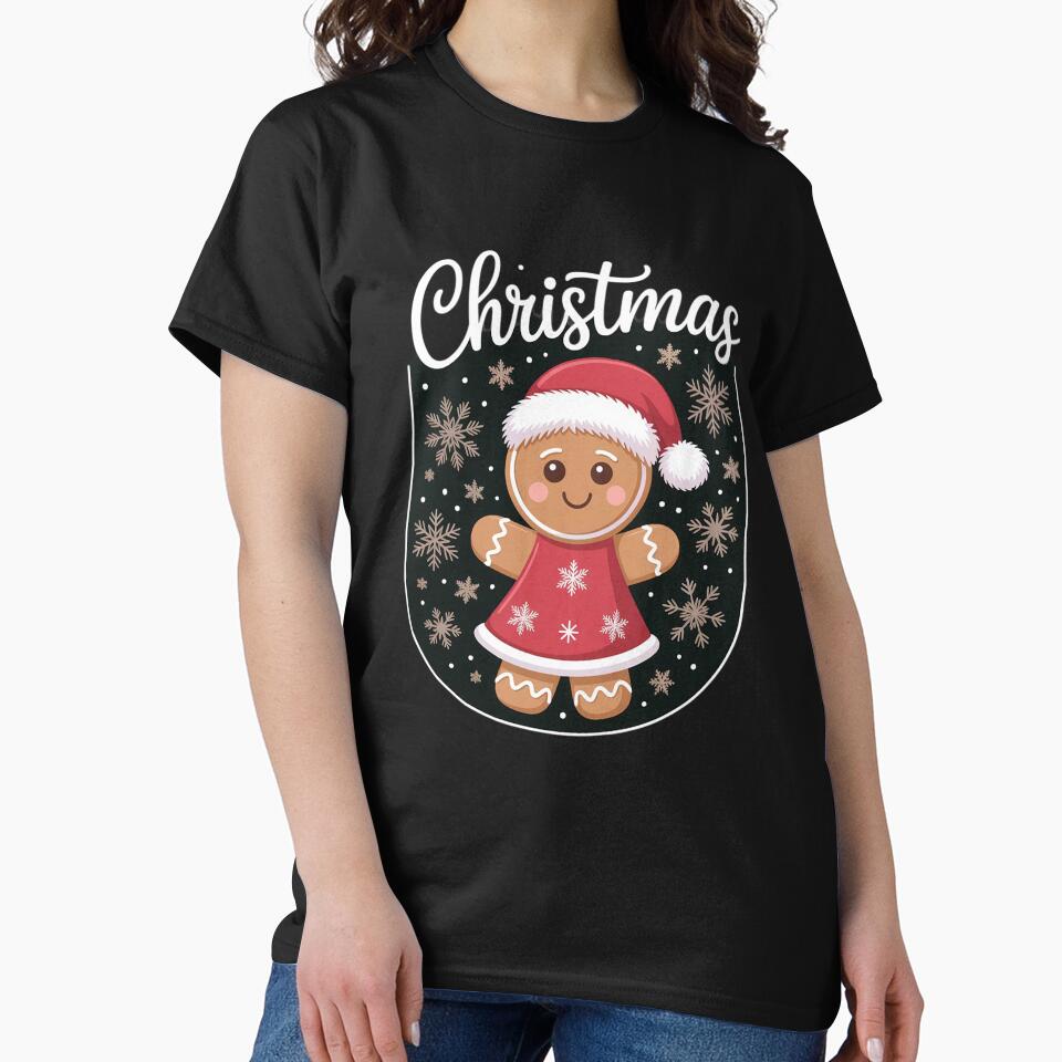 Merry Xmas Matching Christmas Pajama Black Crew Neck Short Sleeve T-Shirt Small by FranzFriesen