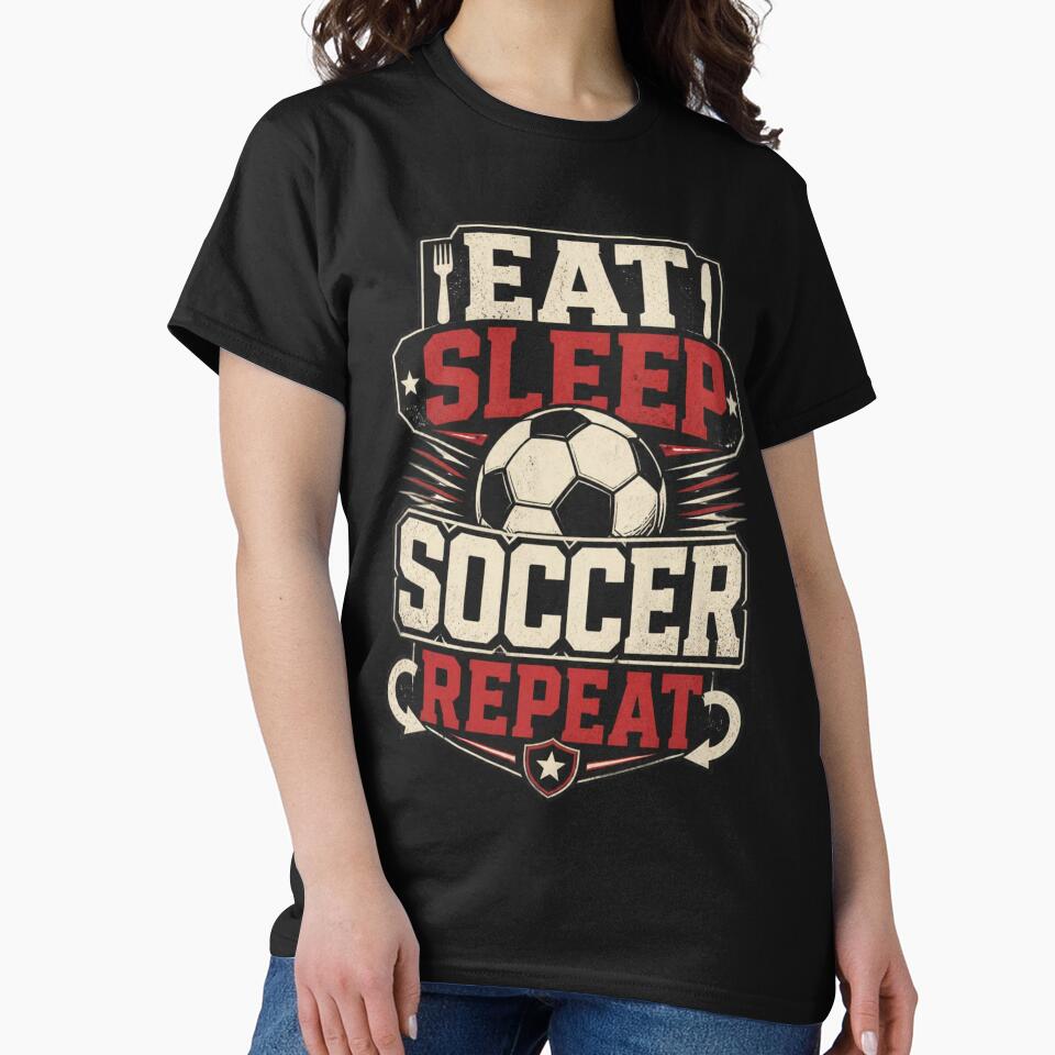 Eat Sleep Soccer Repeat – Bold Fan Statement by ABLAT-CREATIONS