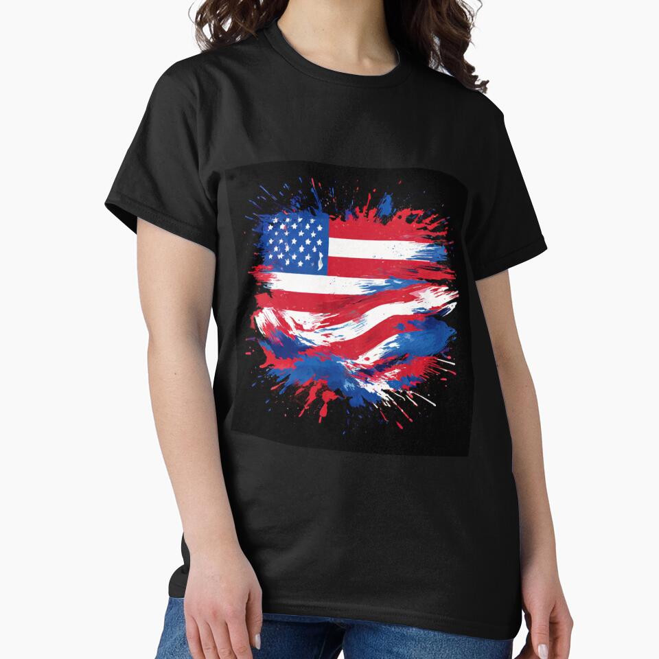 Patriotic American Flag Colors T-Shirt by ARTSWAG99