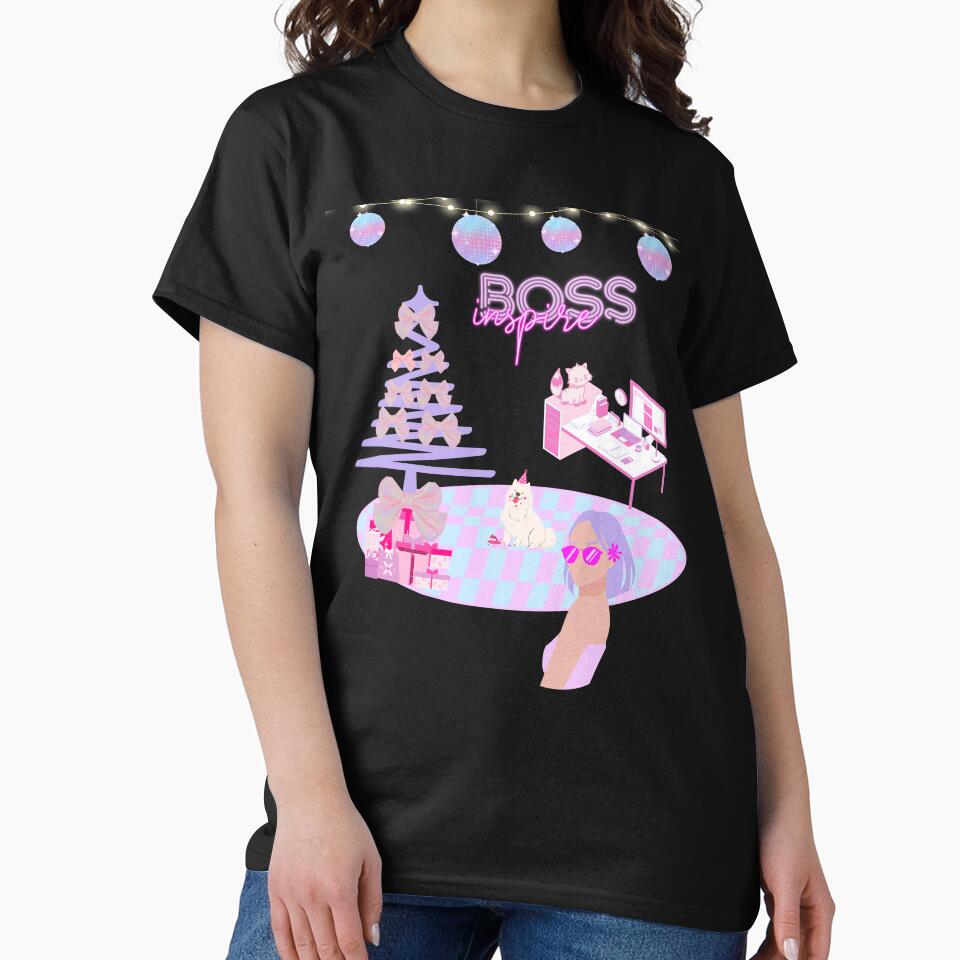 inspire BOSS purple hair lady Christmas wear Sweatshirt by joyfulartful