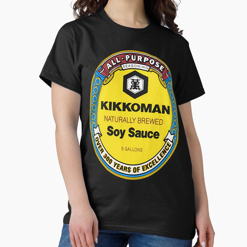 All Purpose Kikkoman Soy Sauce Print Design Men'S Ideal Short Sleeve Black Funny Cotton by VoliteShop
