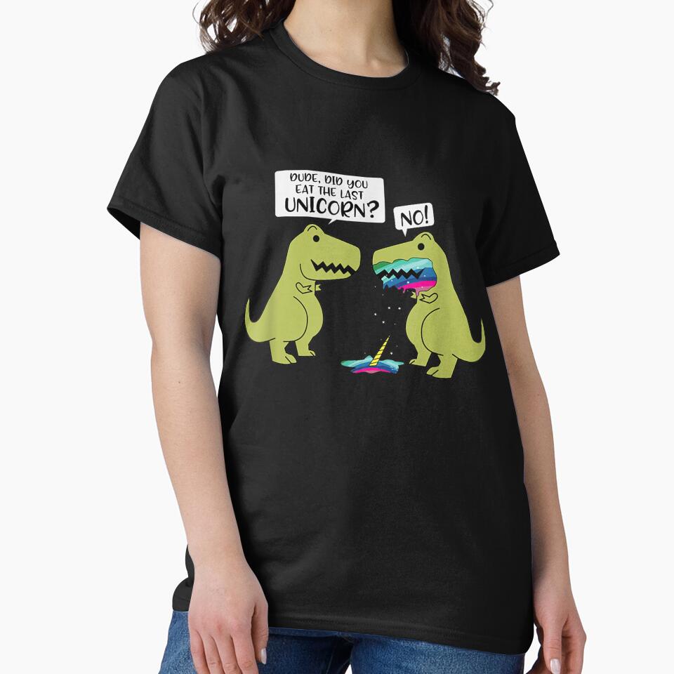 Funny Did You Eat The Last Unicorn Dinosaur Short Sleeve T-Shirt by animal-x1
