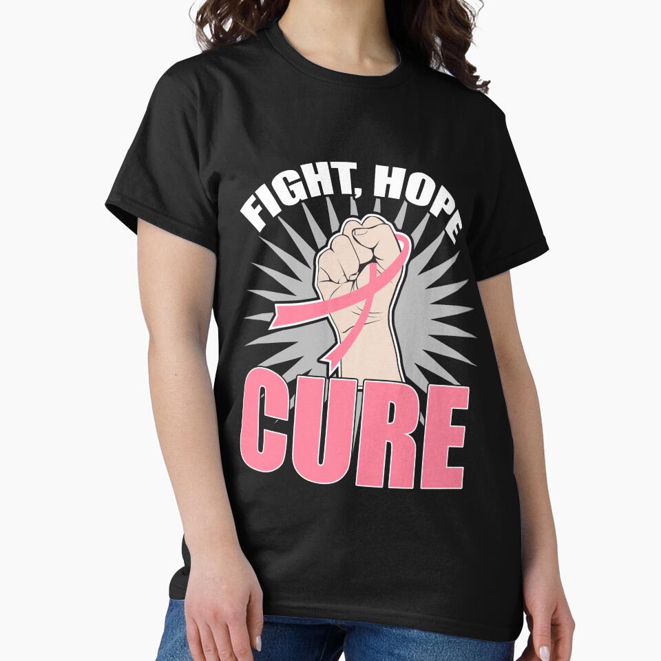 Fight Hope Cure Breast Cancer Awareness T-Shirt by AllStarMerch