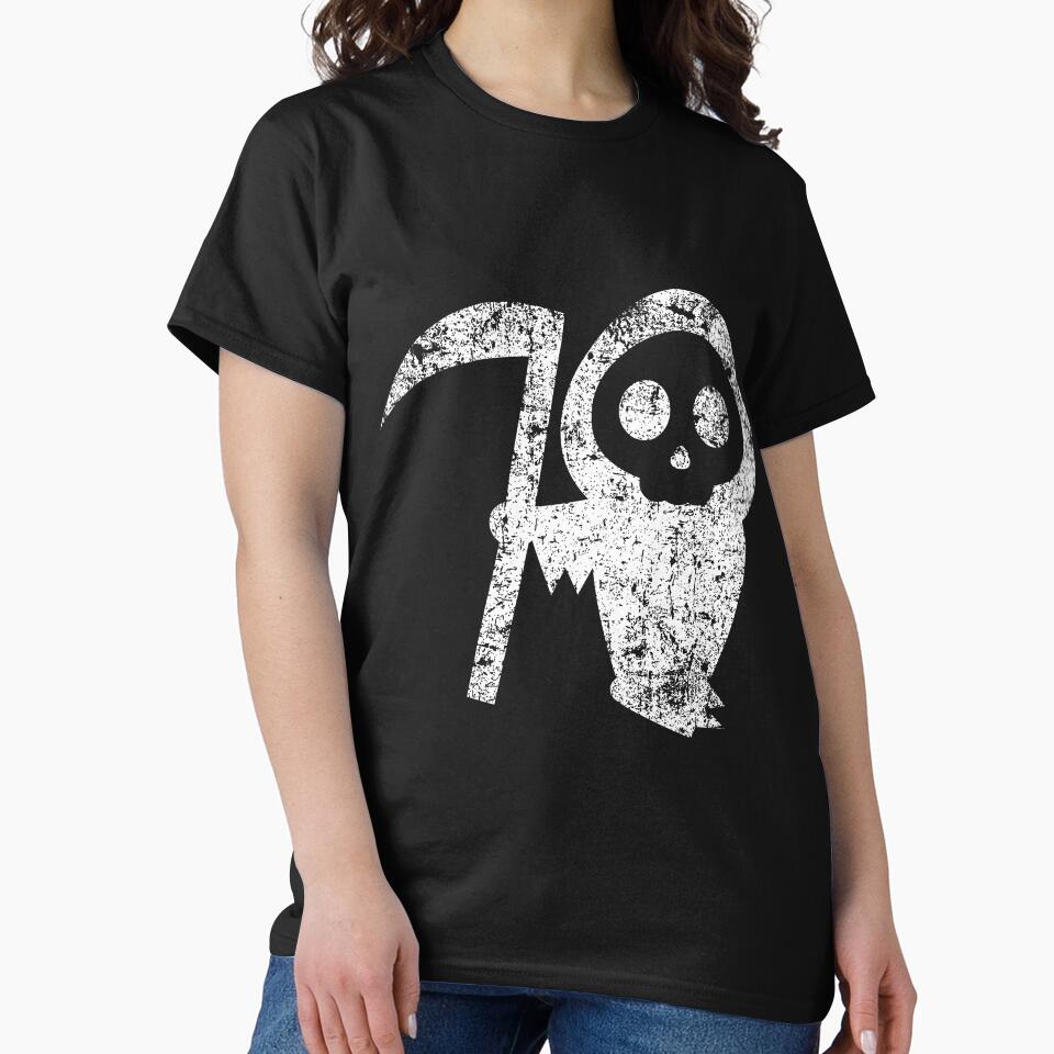 Cute Grim Reaper - White by PsychicCatStore