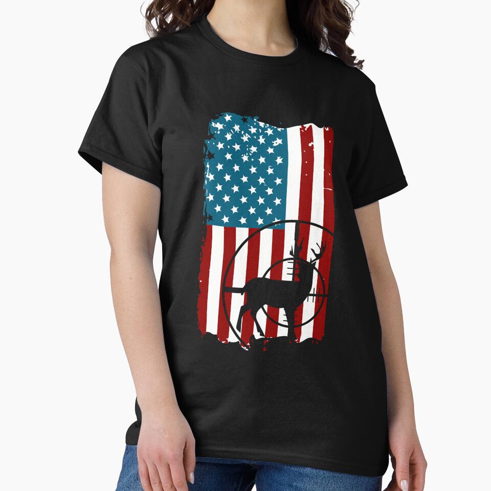 American Flag Hunting USA T-Shirt by AllStarMerch