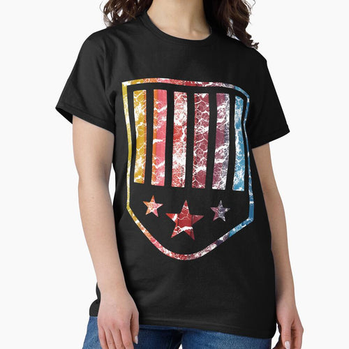 American Stars Emblem T-Shirt | Rainbow Color Design Tee by AllStarMerch
