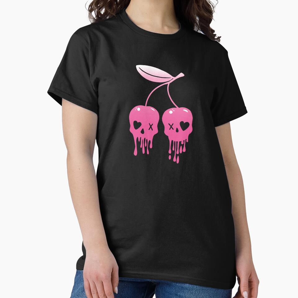 Cherries Skull Soft Pastel by Fran Fryberg