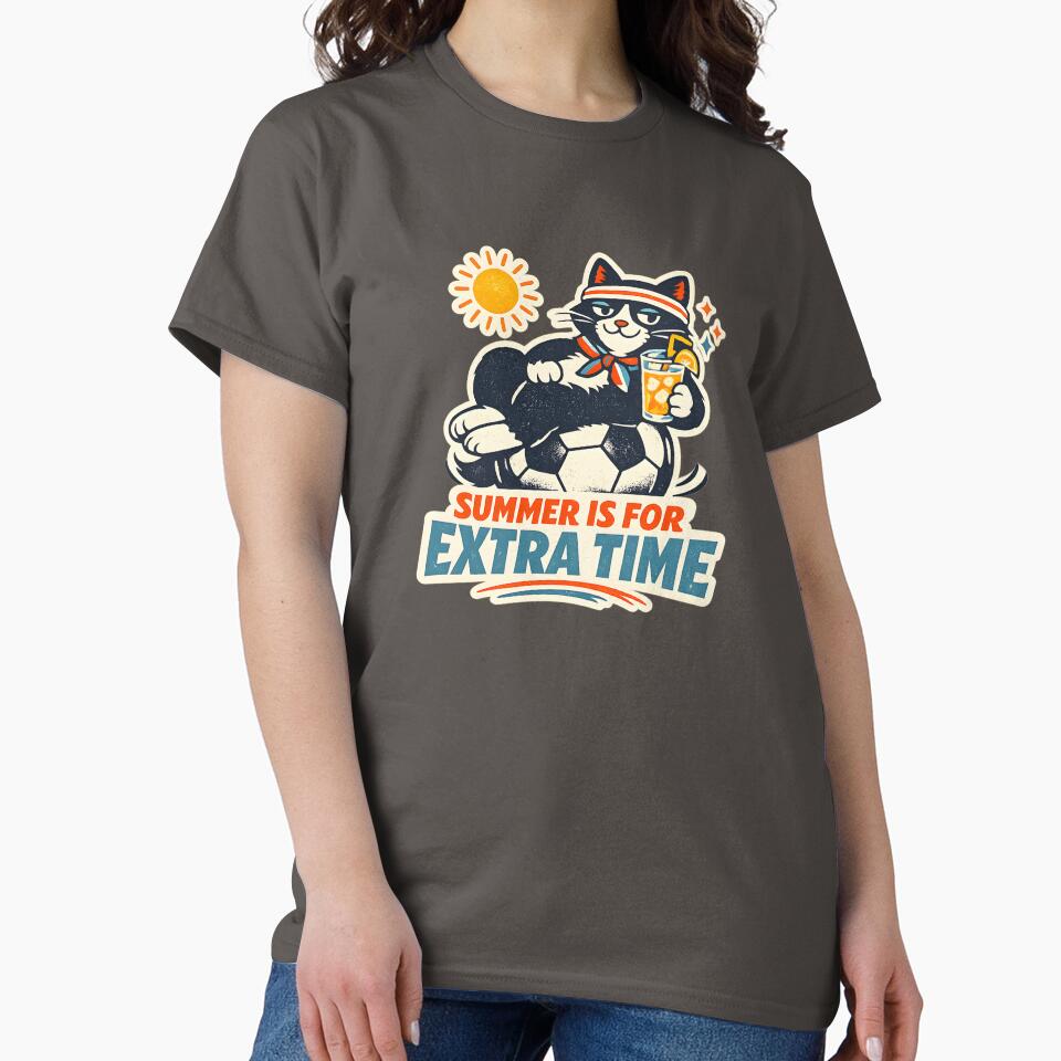 Retro Summer Soccer Tuxedo Cat by RexNoise