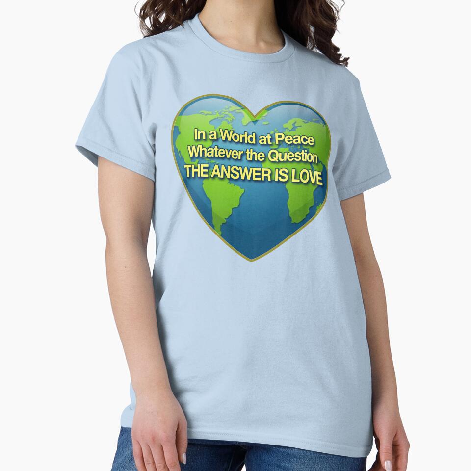 The Answer Is Love Heart Shape Design by NY Sport Shirts and More...