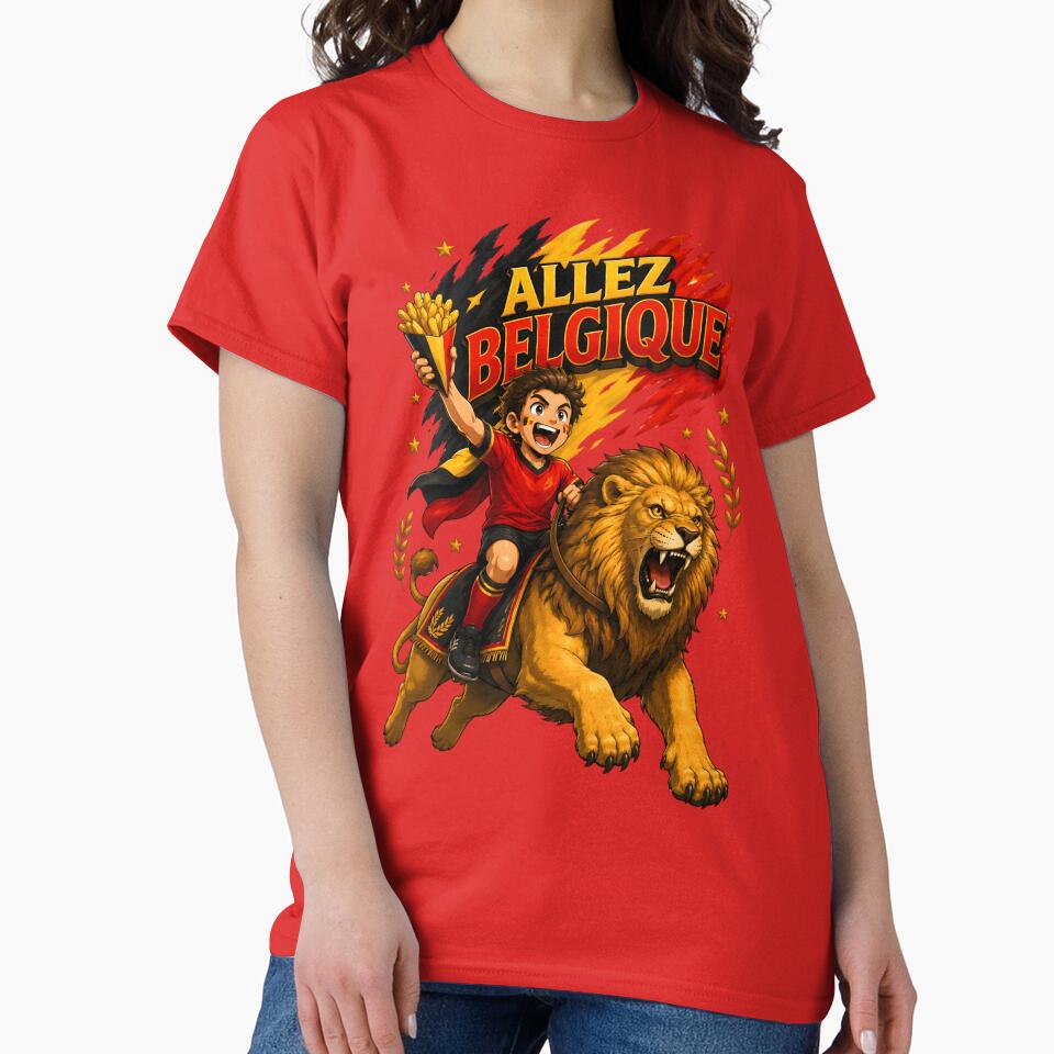Belgium Golden Lion Football Fan T-Shirt by Drofted