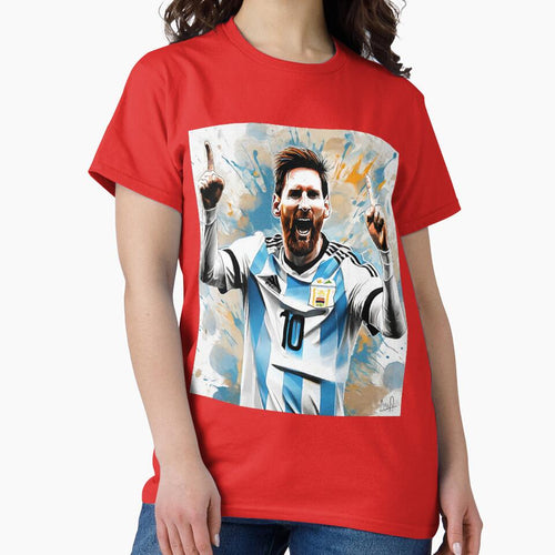"Messi's Goal Celebration: Exuberant Joy with the Argentine National Team" by Artisticanvas