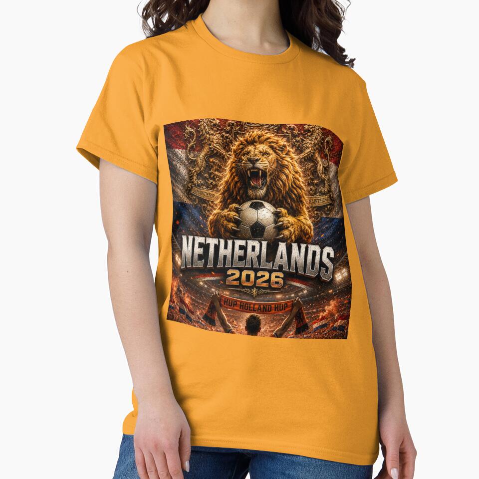 Netherlands Football Lion 2026 | Oranje Pride Dutch Soccer Fan Art | World Cup Inspired Graphic by Winetastic-Art