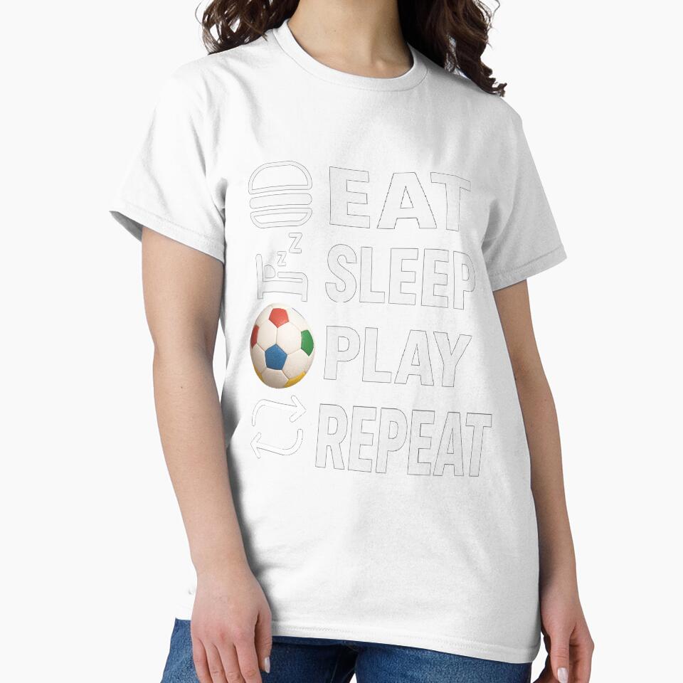 Eat Sleep Play Repeat Soccer (black and dark) by martin&matt artwork