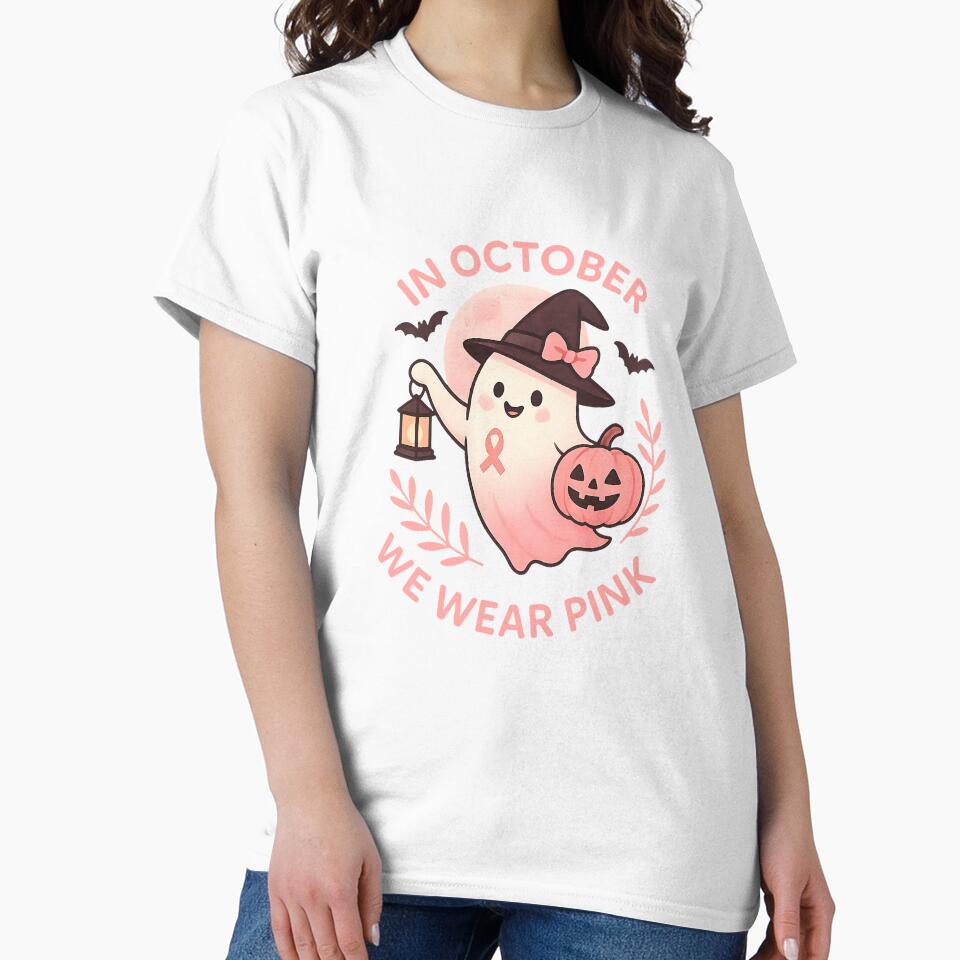 In October We Wear Pink Breast Cancer Awareness Halloween by TalalosART
