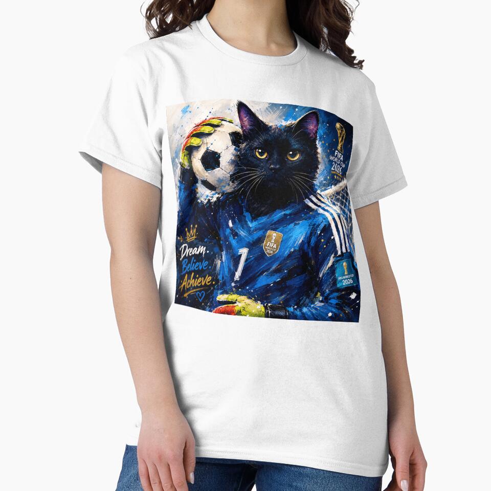 Soccer Goalkeeper Cat Art | Cute Black Cat Football Illustration | Sports Wall Decor by AbstractAuraArt