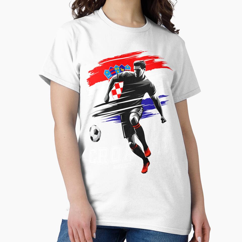 Football Soccer Croatia Croatian Flag Player Grunge Silhouette by Infinitee8hirts