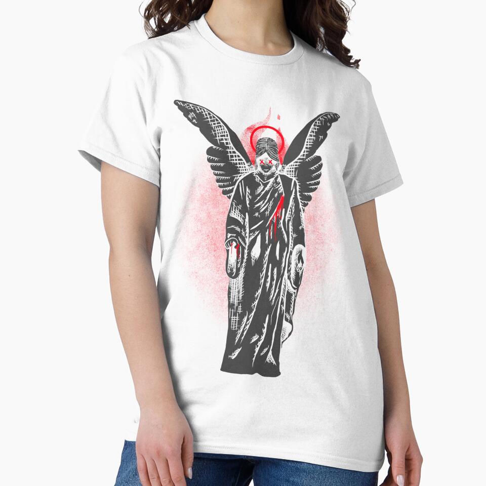 Gothic Angel Wings Tee, Unisex Heavy Cotton T-Shirt, Edgy Graphic Tee, Alternative Fashion, Unique Gift - Streetwear men - Streetwear women by UsandCoDesigns