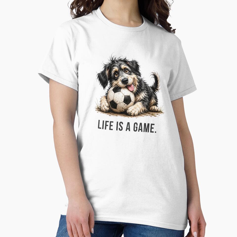 Life is a Game – Soccer Scruffy Dog Illustration by PAPIRO SIGLO XXI