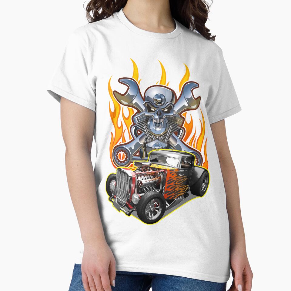 Hot Rod Skull & Flames by Fairyjam