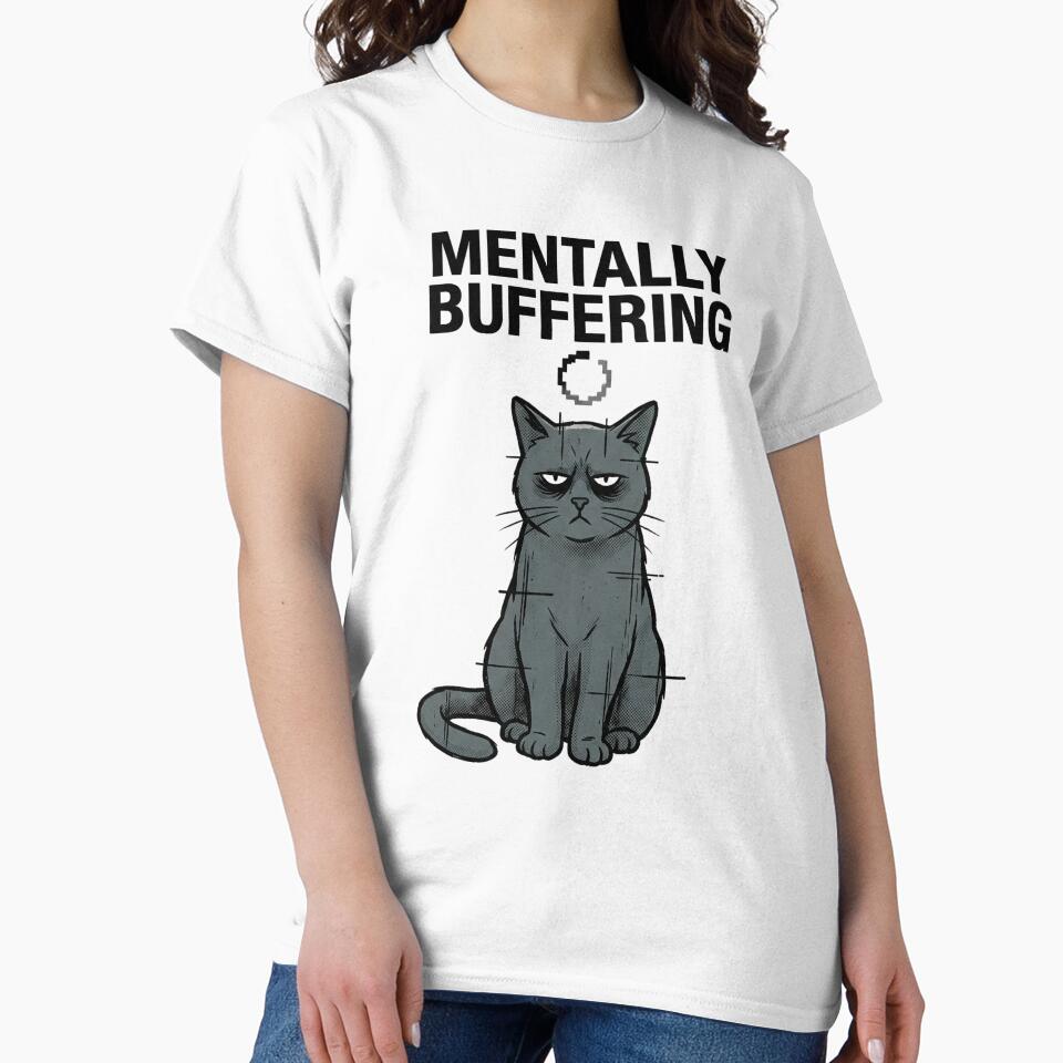 Mentally Buffering Cat Oversized Graphic by ZyxDes