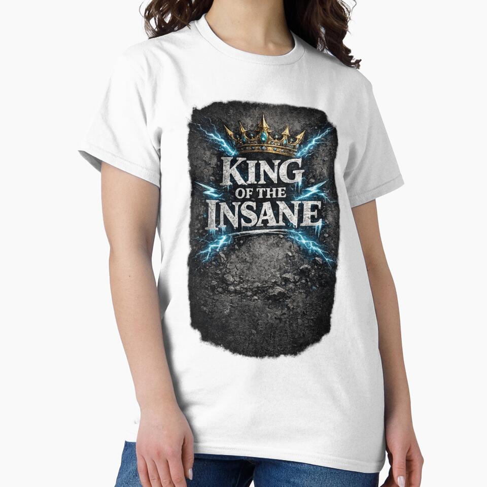 King Of Insane Dark Streetwear Psycho Rebel Graphic by Sunny Flamingo Studio